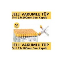 50 Adet Kan Alma Tüpü, Vakumlu Jelli, Sarı Kapak 5ml 13x100mm, Bd Vacutainer SST 2 Advance Plus