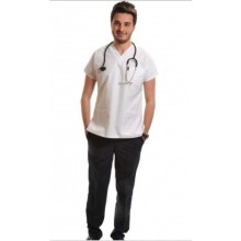 Dr Greys Modeli Üst Beyaz Alt Lacivert Takım Alpaka Kumaş