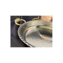 Bakır El Dövmesi Sahan Omlet Yumurta Tavası Mıhlama Sahan 1.sınıf (kalaylı)çirtikli 17 CM. Çapı