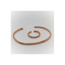 Kadın Bakır Dövme Ince Yüzük Ve Bileklik Elyapımı Mini Set