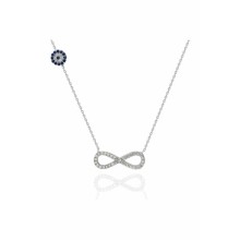 925 Ayar Gümüş Nazar Boncuklu Sonsuzluk Kolye