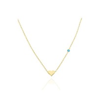 925 Ayar Gümüş Turkuaz Taşlı Mini Kalp Kolye