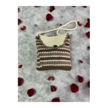 El Örgü Çanta Abiye Çizgili Desenli El Örgü Çizgili Desenli