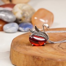 Kedi Gözü Doğal Taş (Kuğu) Kolye