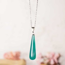 Kedi Gözü Doğal Taş Kolye Damla