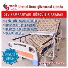 Emek 2 Motorlu Hasta Karyolası-Havalı Yatağı-Yemek Masaslı 4 Lü