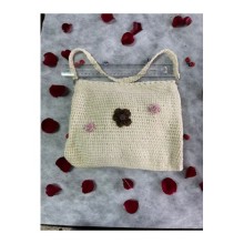 El Örgü Çanta Abiye Çiçekli Desenli