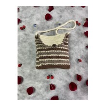 El Örgü Çanta Abiye Çizgili Desenli