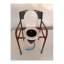 Taharet Musluklu Seyyar Katlanabilir Hasta Yaşlı Tuvalet Sandalyesi Klozetli Wc Li Sandalye Oturak