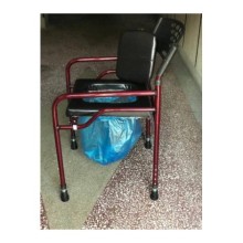 Deri Döşemeli Hasta Tuvaleti Klozeti Sandalyesi Seyyar Tuvalet Kamp Tuvaleti Taşınabilir Tuvalet