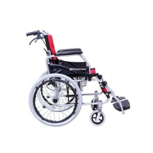 W 203 Refakatçi Katlanabilir Büyük Teker Frenli Tekerlekli Sandalye Kırmızı