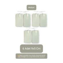 6 Adet 9x5 Cm Universal Büyük Boy Kablolu Tens Pedi - Tens Elektrot Pedi - Yedek Tens Elektrodu