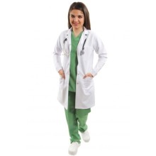 Bayan Doktor Klasik Yaka Vizit Önlüğü Alpaka Kumaş