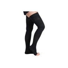 Unisex Siyah Diz Üstü Burnu Açık Çorap Ccl2