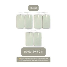6 Adet 9x5 cm Büyük Boy Kablolu Tens Pedi, Elektrot Pedi, Yedek Set