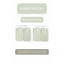 4 Adet 9x5 Cm Universal Büyük Boy Kablolu Tens Pedi - Tens Elektrot Pedi - Yedek Tens Elektrodu