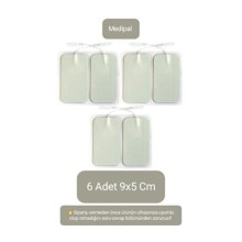 6 Adet 9x5 Cm Universal Büyük Boy Kablolu Tens Pedi - Tens Elektrot Pedi - Yedek Tens Elektrodu