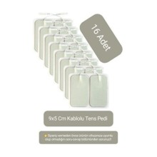 16 Adet 9x5 Cm Universal Büyük Boy Kablolu Tens Pedi - Tens Elektrot Pedi - Yedek Tens Elektrodu