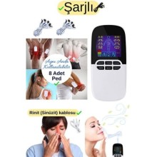 Çift Kanallı 8 Pedli Taşınabilir Fizik Tedavi Tens Cihazı Masaj Aleti